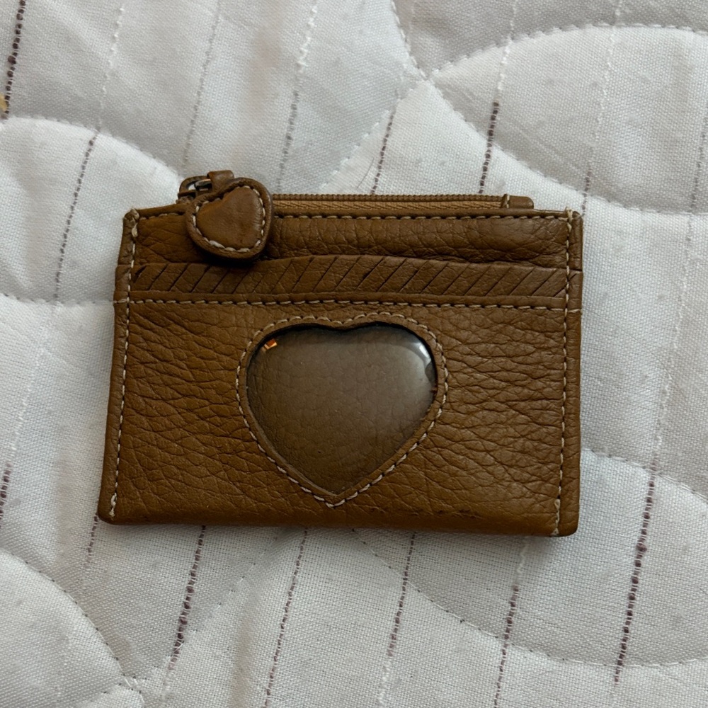 Brighton Brown Leather Heart Change Pouch